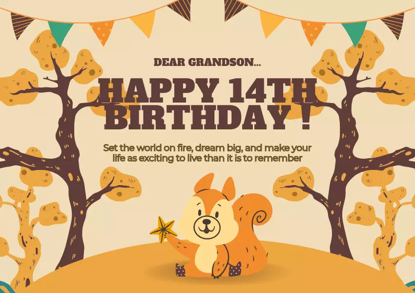 14th birthday wishes for grandson