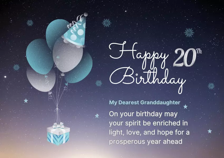 20th birthday wishes for granddaughter