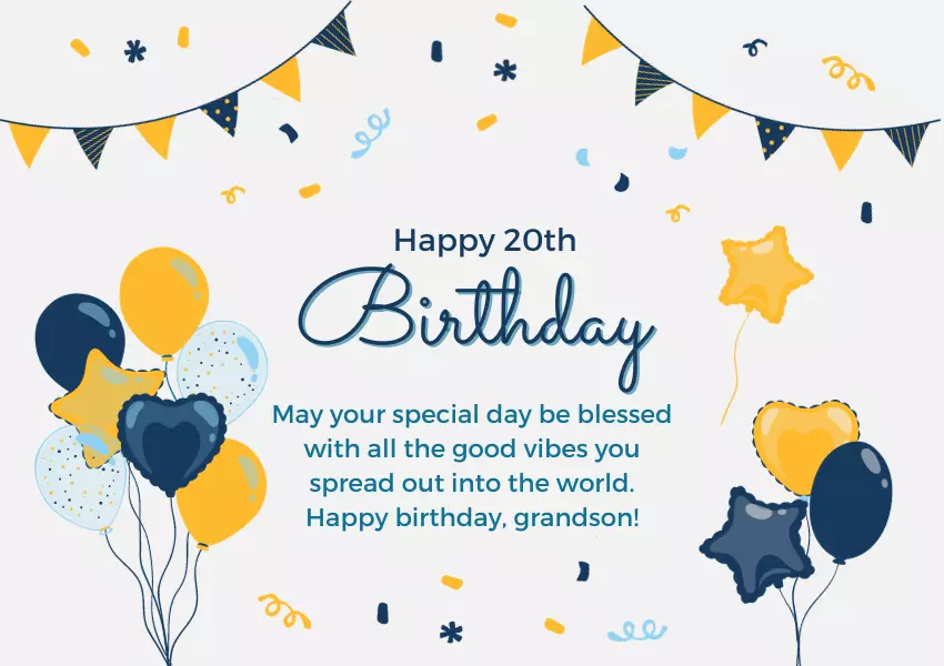 20th birthday wishes for grandson