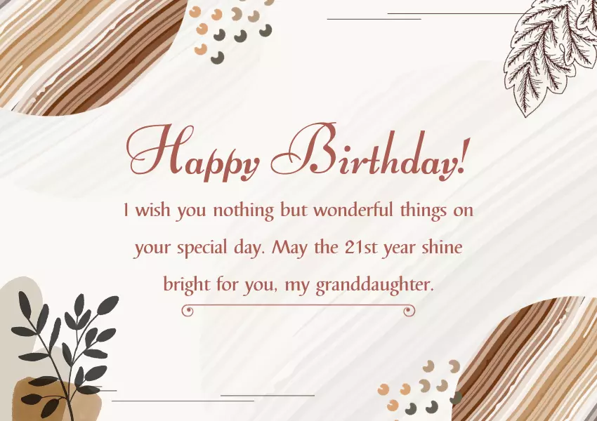 21st birthday wishes for granddaughter