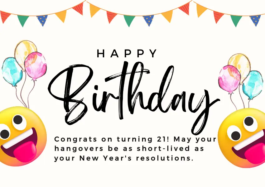 funny 21st birthday wishes