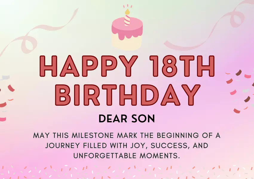 18th birthday wishes for son