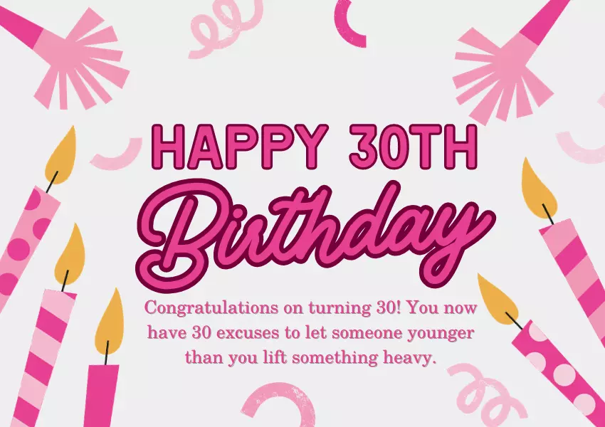 funny 30th birthday wishes
