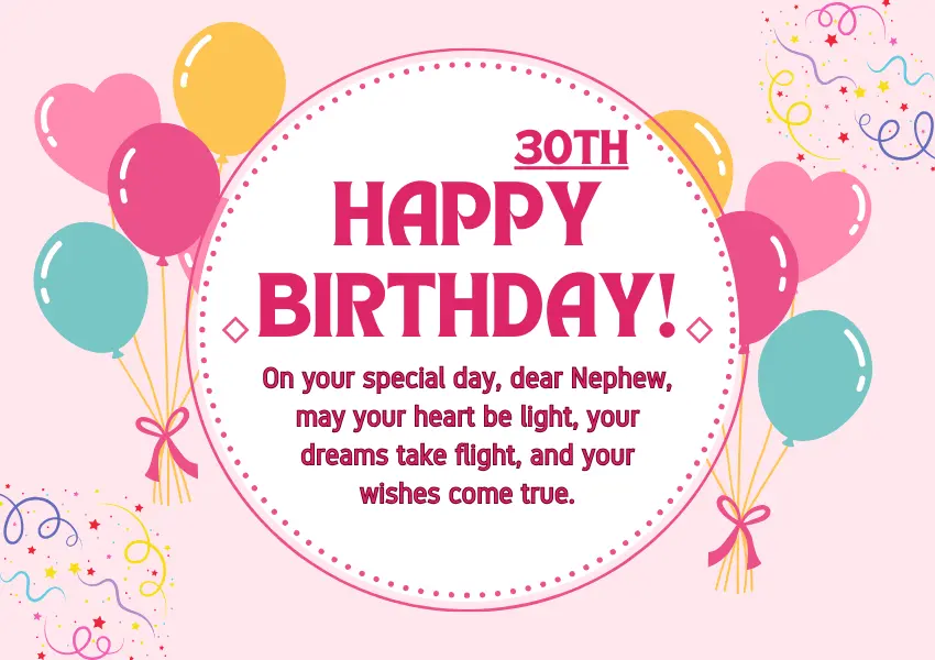 30th birthday wishes for nephew